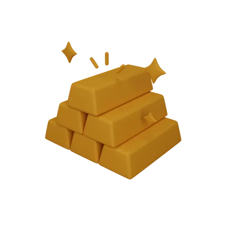 3 D Rendering Gold Bars Isolated Useful For Business Currency Economy And Finance Design 3D Icon