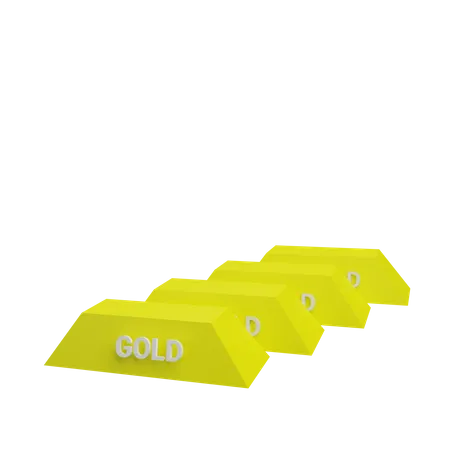 Gold Bars 3D Icon