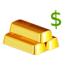 gold bars dollar symbol 3d