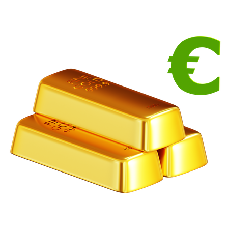 Gold Bars Euro  3D Icon