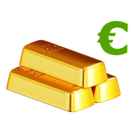 Gold Bars Euro  3D Icon