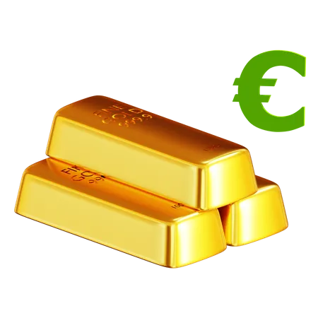 Gold Bars Euro 3D Icon
