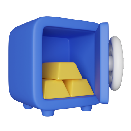 Gold Bars In Safe  3D Icon