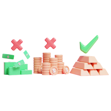Gold Bars Saving  3D Icon
