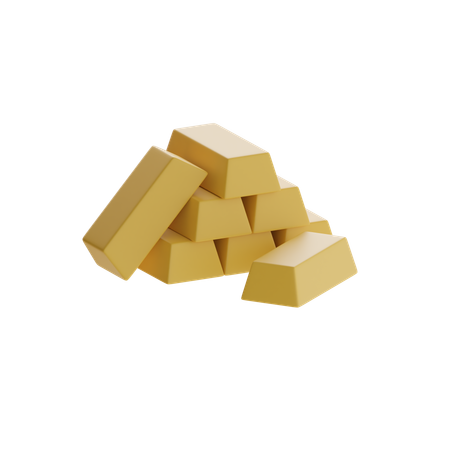 Gold Bars Stack  3D Icon