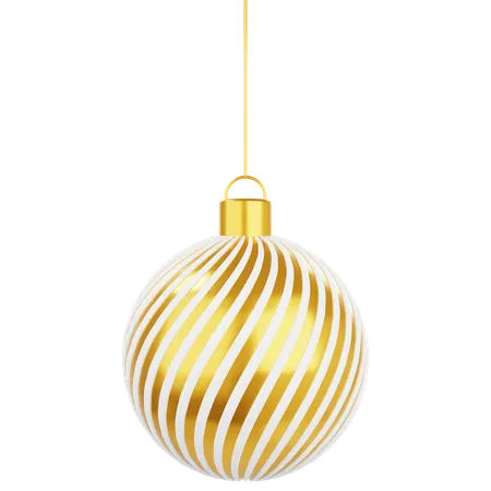 Gold White Bauble  3D Icon