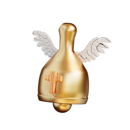 3 D Illustration Of Gold Bells 3D Icon