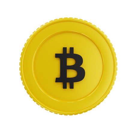 Gold Bitcoin 3D Icon