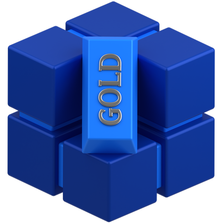 Gold blockchain  3D Icon