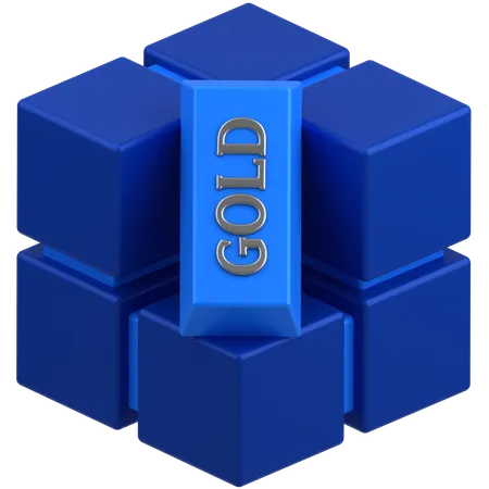 Gold blockchain  3D Icon