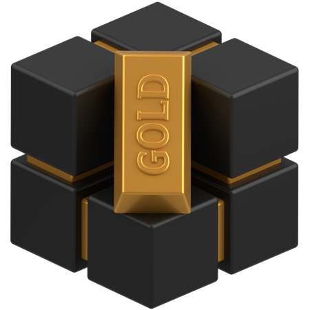 Gold blockchain  3D Icon