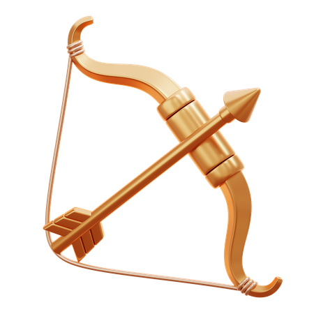 Gold Bow And Arrow  3D Icon