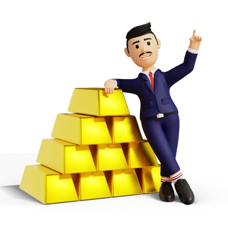 Gold Boy 3D Illustration