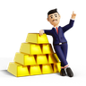 gold boy 3d logo