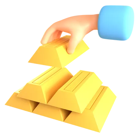 Gold Brick  3D Illustration