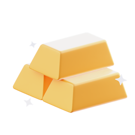 金のレンガ  3D Icon