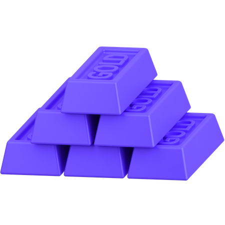 Gold Bricks  3D Icon