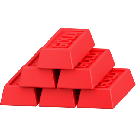 Gold Bricks  3D Icon