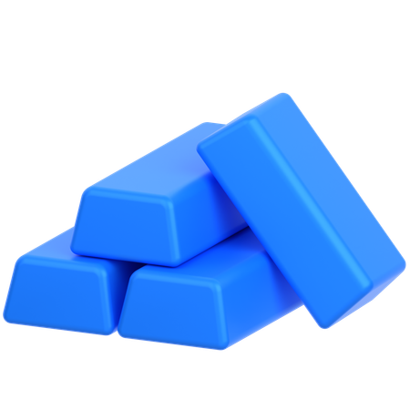 Gold bricks  3D Icon