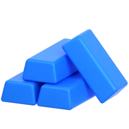 Gold bricks  3D Icon