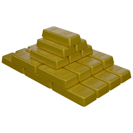 Gold Bricks  3D Icon