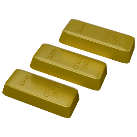 Gold Bricks  3D Icon