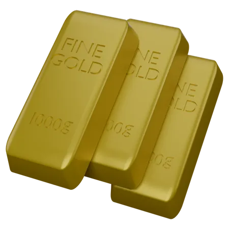 Gold Bricks  3D Icon