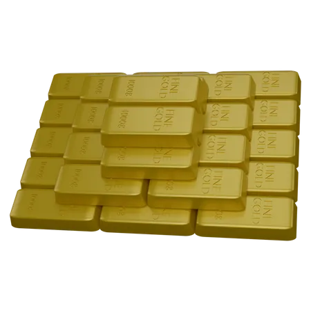 Gold Bricks  3D Icon