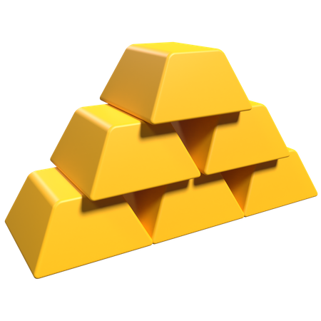 Gold Bricks  3D Icon