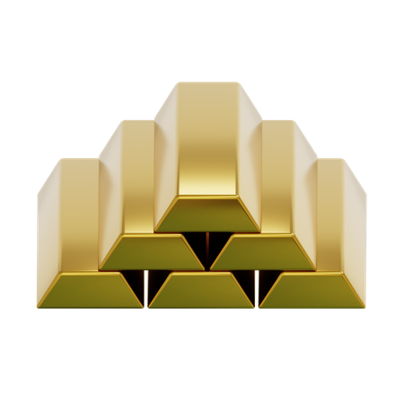 Gold Bricks  3D Icon