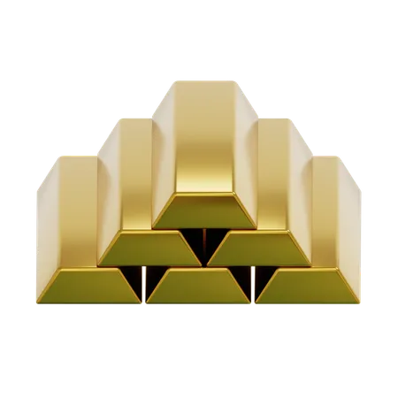 Gold Bricks  3D Icon