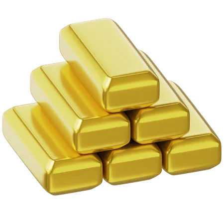 Gold Bricks  3D Icon