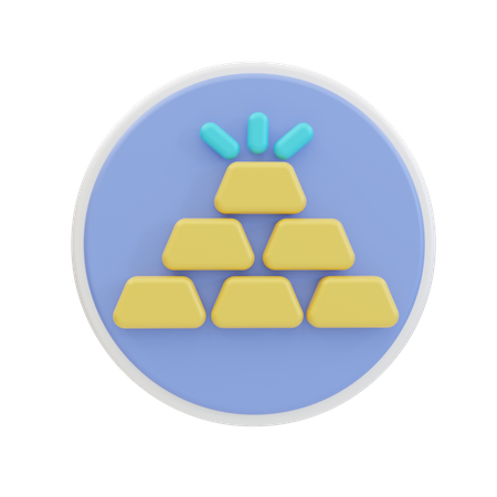 Gold Bricks  3D Icon