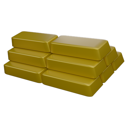 Gold Bricks  3D Icon