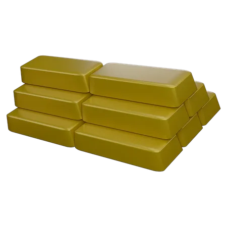 Gold Bricks  3D Icon