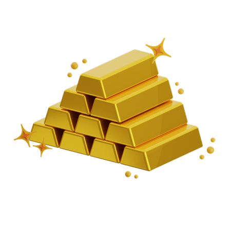 Gold Bricks  3D Icon