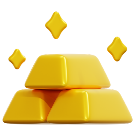 Gold Bricks  3D Icon
