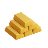 3d gold bricks illustration