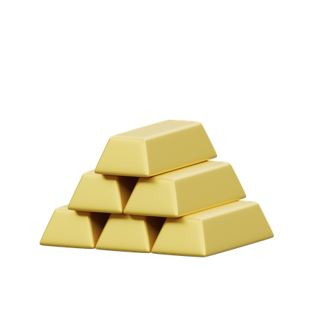 Gold bricks 3D Illustration