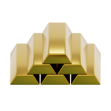 Gold Bricks 3D Icon