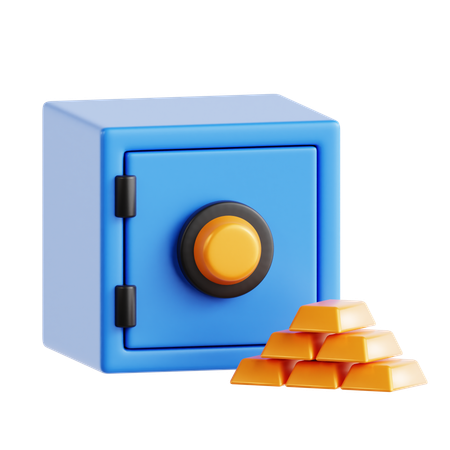 Gold Bricks Locker  3D Icon