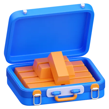 Gold Briefcase  3D Icon