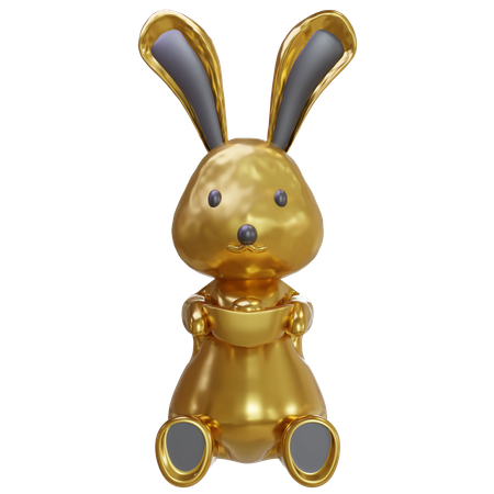 Gold Bunny  3D Icon