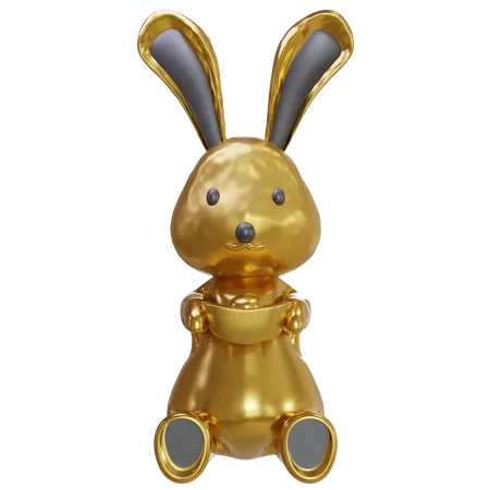 Gold Bunny  3D Icon