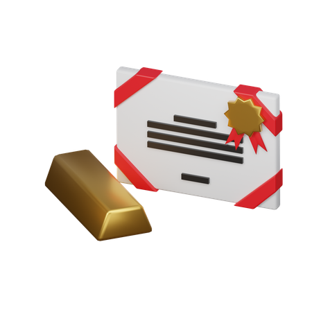 Gold certificate  3D Icon