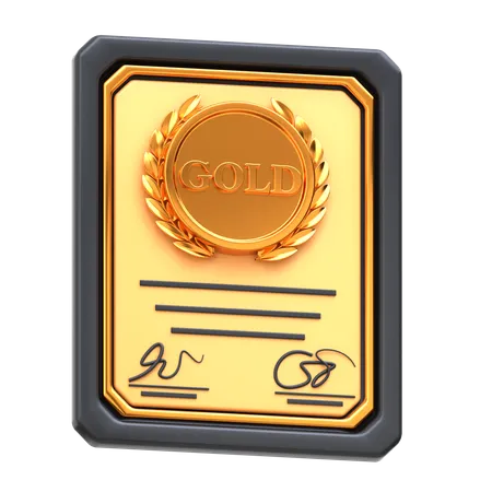 Gold Certificate  3D Icon
