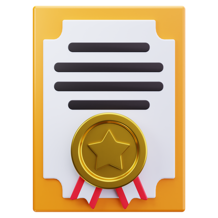 Gold Certificate  3D Icon