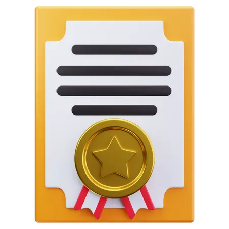 Gold Certificate  3D Icon