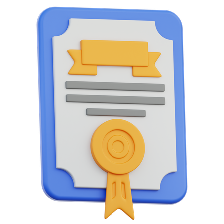 Gold Certificate  3D Icon