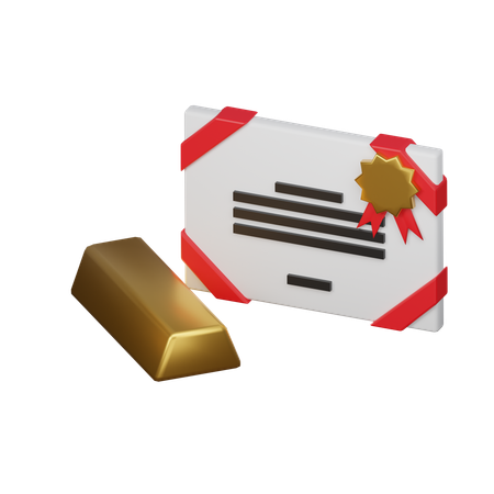 Gold certificate  3D Icon
